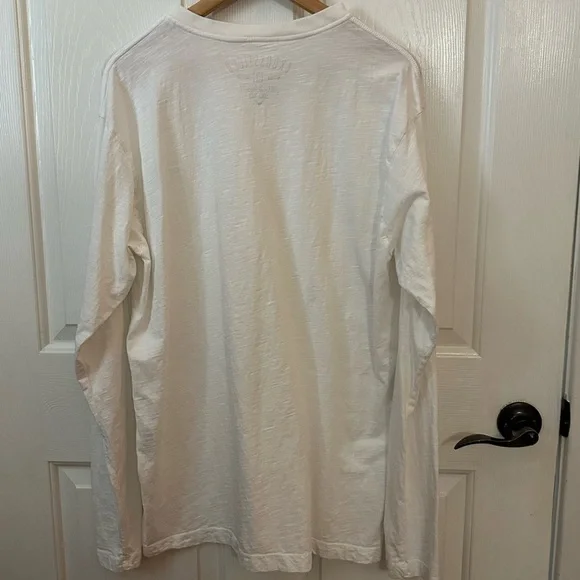 Brooksfield White Long Sleeve Henley Shirt - Picture 2 of 6